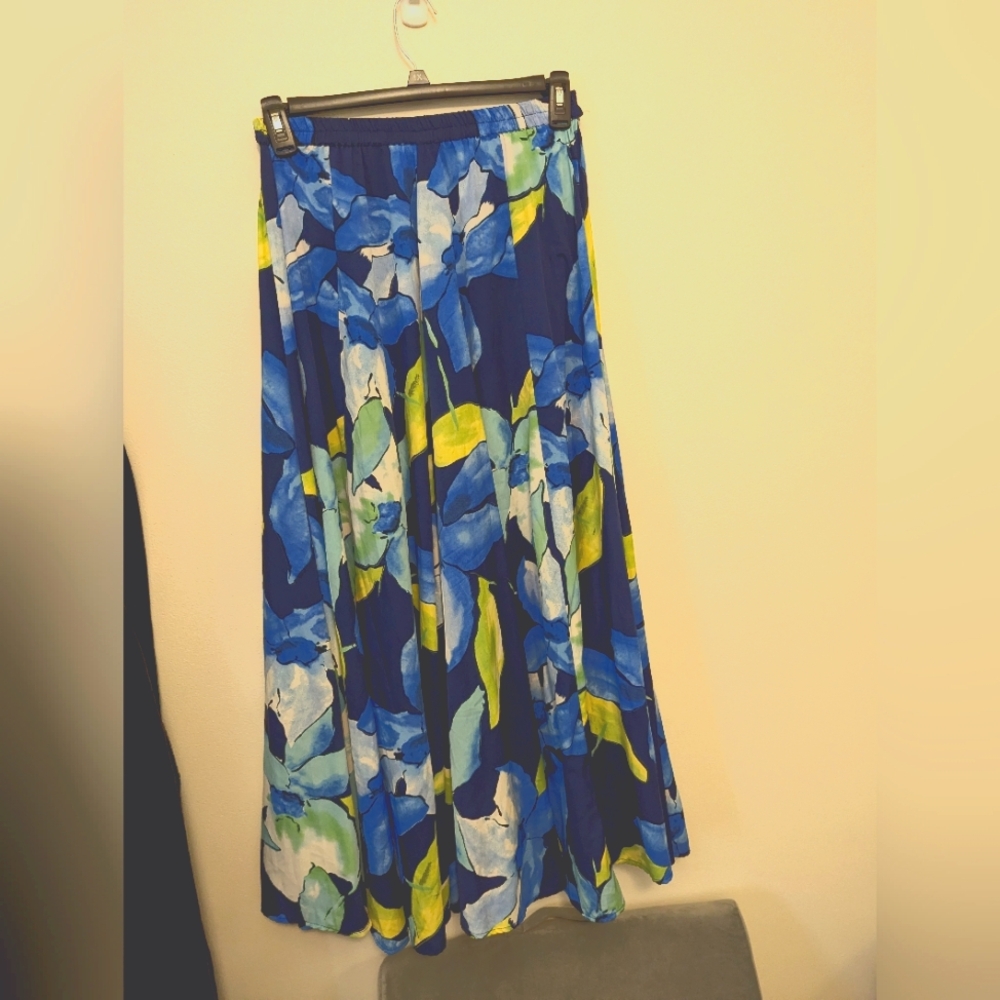 Roz & Ali maxi flowy summer floral fairy cottagecore skirt size extra small